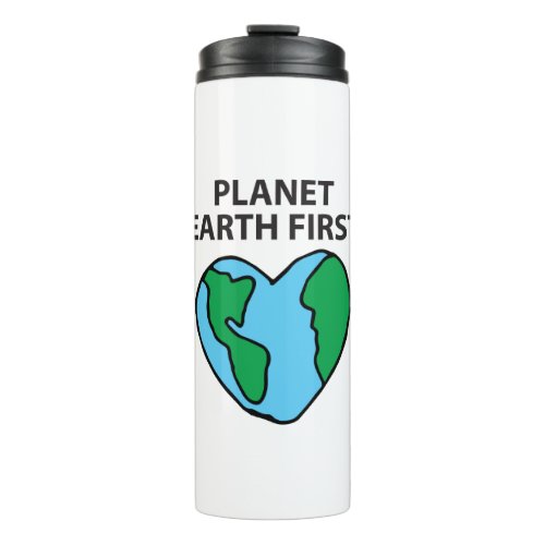 Planet First Ecofriendly Icon Happy Earth Clipart Thermal Tumbler