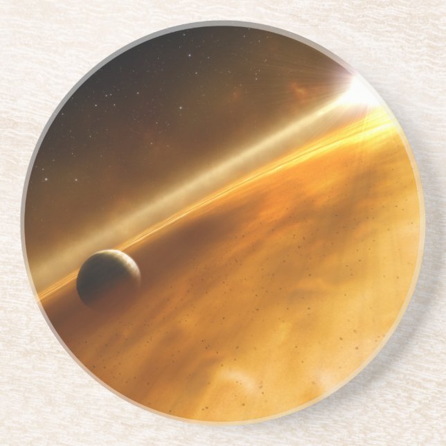 Planet Fomalhaut B Orbiting a Star Drink Coaster (Front)