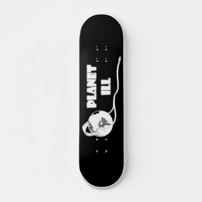 Planet Ill White Globe Skateboard Deck (Front)