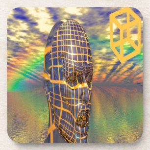 Planet illusion beverage coaster