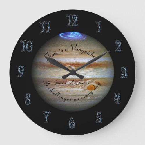 Planet Jupiter Astronomy Sagittarius New Age Large Clock