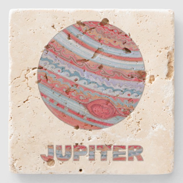 Planet Jupiter Colorful Space Geek Solar System Stone Coaster (Front)