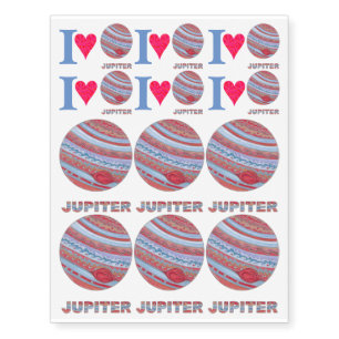 Planet Jupiter Colorful Space Geek Space Theme Temporary Tattoos