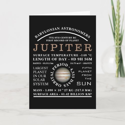 Planet Jupiter Detailed Astronomy Card