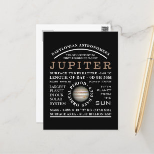Planet Jupiter Detailed Astronomy Postcard