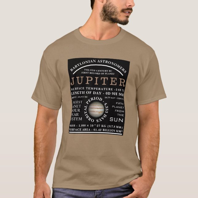Planet Jupiter Detailed Astronomy T-Shirt (Front)