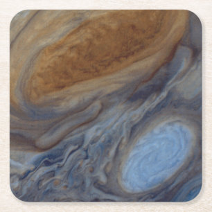 Planet Jupiter Great Red Spot Square Paper Coaster