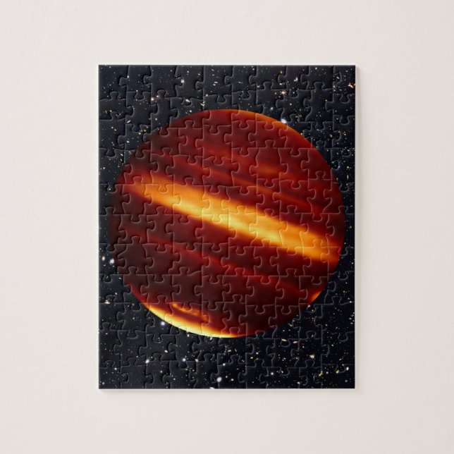 Planet Jupiter in Infrared Light with Starry Sky Jigsaw Puzzle (Vertical)