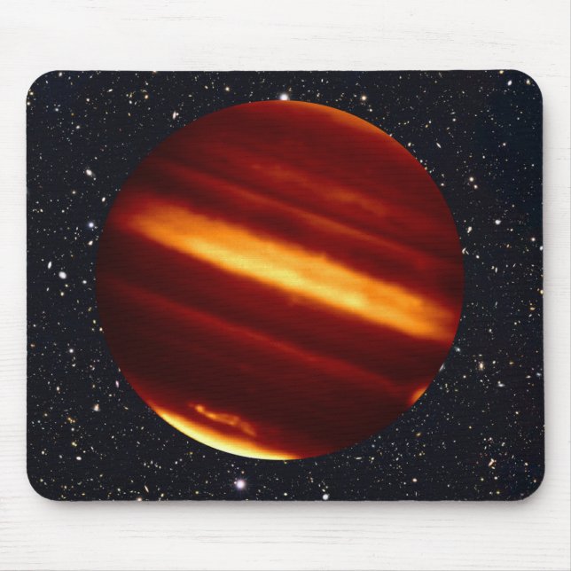 Planet Jupiter in Infrared Light with Starry Sky Mouse Pad (Front)