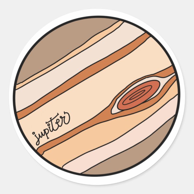 Planet Jupiter of the Solar System Classic Round Sticker (Front)