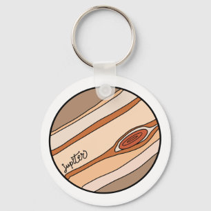 Planet Jupiter of the Solar System Keychain