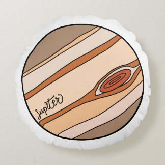 Planet Jupiter of the Solar System Round Pillow