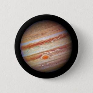 PLANET JUPITER ` red spot head on (solar system) ~ Button