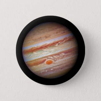 Planet Jupiter ` Red Spot Head On (solar System) ~ Button by TheWhippingPost at Zazzle