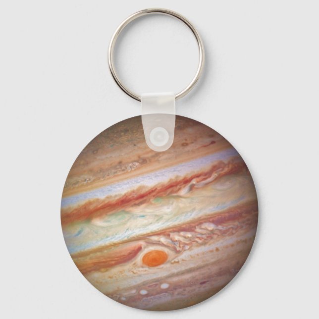 PLANET JUPITER - red spot head on (solar system) ~ Keychain (Front)