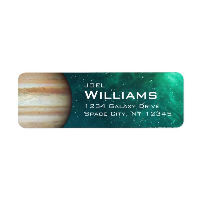 Planet Jupiter Solar System Space Return Address Label (Front)