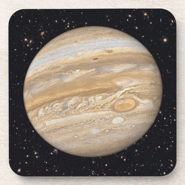 Planet Jupiter Starry Sky Beverage Coaster (Front)