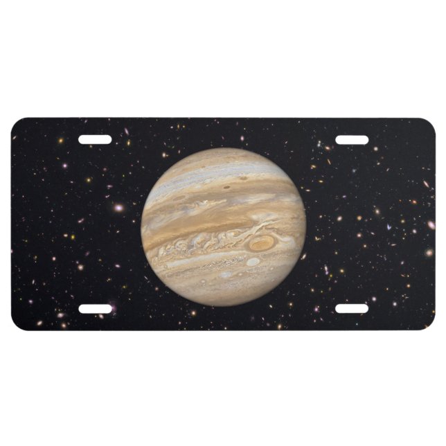 Planet Jupiter Starry Sky License Plate (Front)