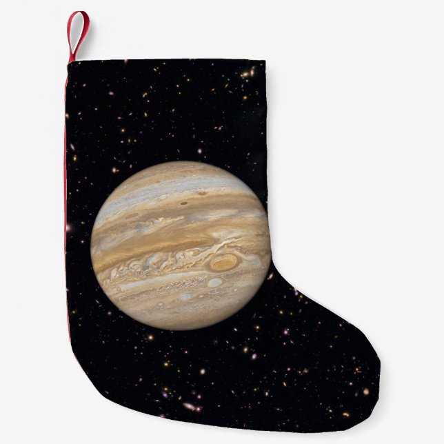 Planet Jupiter Starry Sky Small Christmas Stocking (Front)