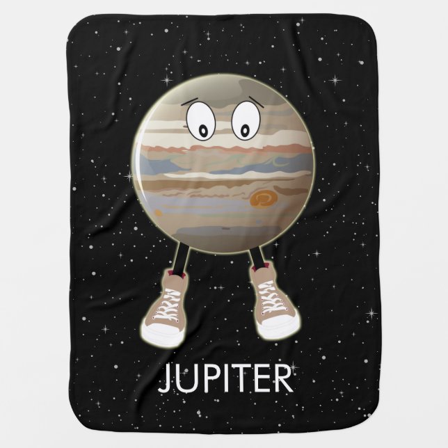 Planet Jupiter & Stars Baby Blanket (Front)