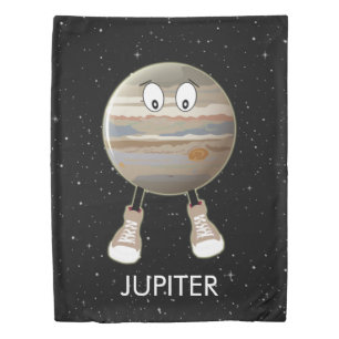 Planet Jupiter & Stars Duvet Cover
