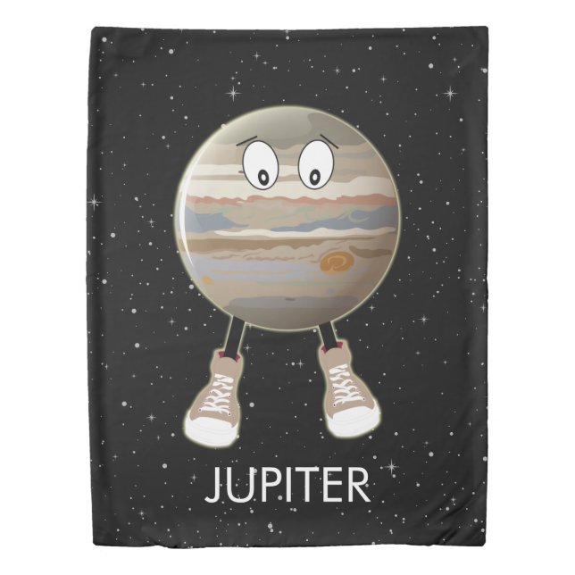 Planet Jupiter & Stars Duvet Cover (Front)