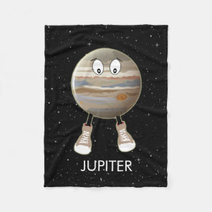 Planet Jupiter & Stars Fleece Blanket
