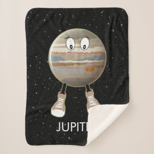 Planet Jupiter & Stars Sherpa Blanket