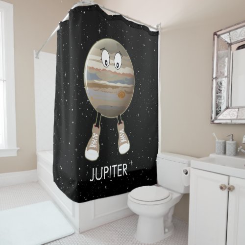 Planet Jupiter  Stars Shower Curtain