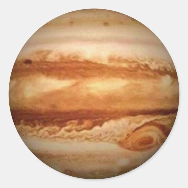 PLANET JUPITER v.3 (solar system) ~ Classic Round Sticker (Front)