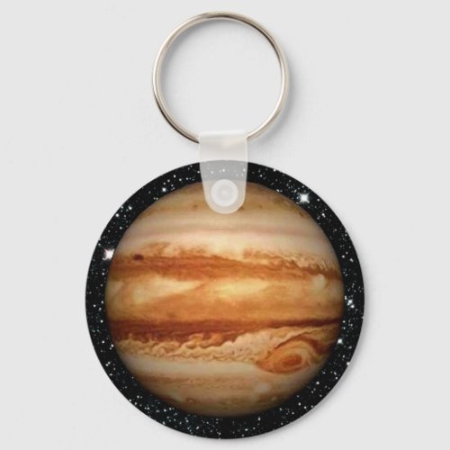 PLANET JUPITER v3 star background solar system Keychain