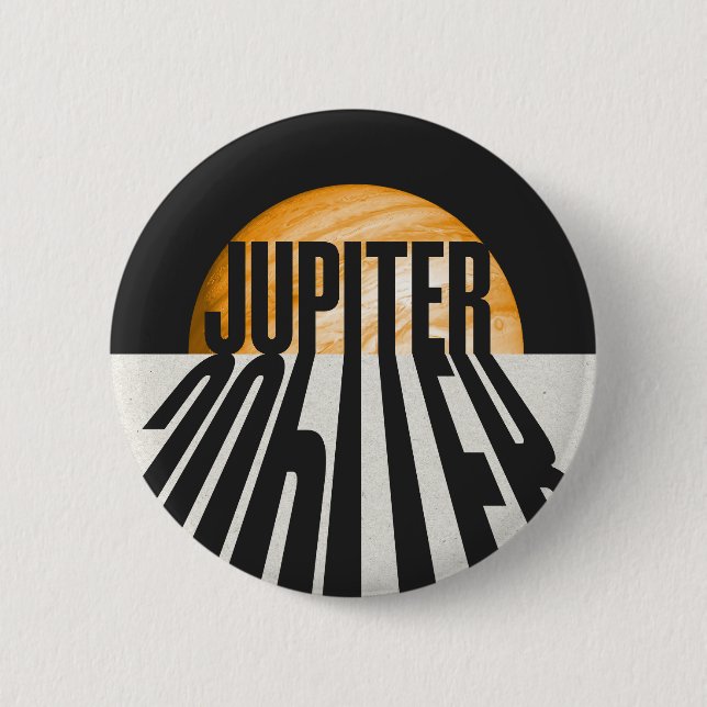 Planet Jupiter with Shadow Button (Front)