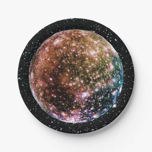 PLANET JUPITERS MOON _ CALLISTO Star Background 2 Paper Plates