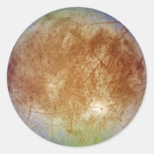 PLANET JUPITERS MOON EUROPA solar system  Classic Round Sticker