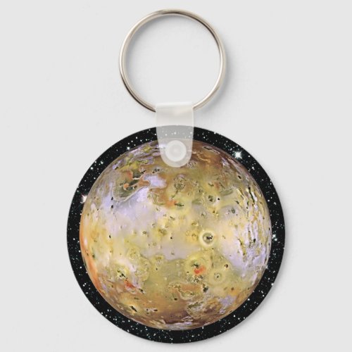 PLANET JUPITERS MOON IO star background Keychain