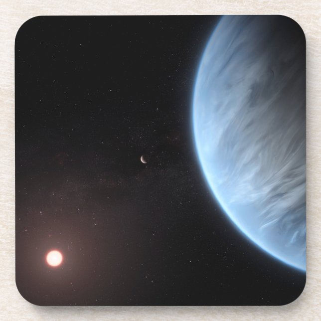 Planet K2-18b, Host Star And Accompanying Planet. Beverage Coaster (Front)