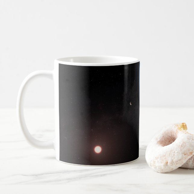 Planet K2-18b, Host Star And Accompanying Planet. Coffee Mug (With Donut)