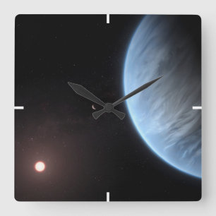 Planet K2-18b, Host Star And Accompanying Planet. Square Wall Clock