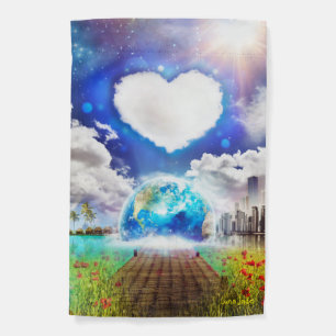 Planet Love Weatherproof Personalized Garden Flag