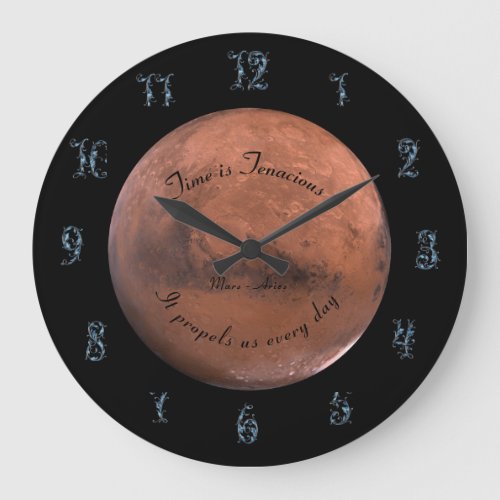 Planet Mars Astronomy Aries New Age Large Clock