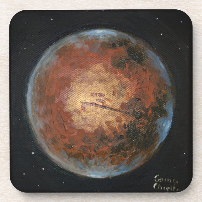 Planet Mars Beverage Coaster (Front)