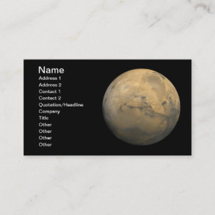 Planet Mars in the solar system NASA Business Card