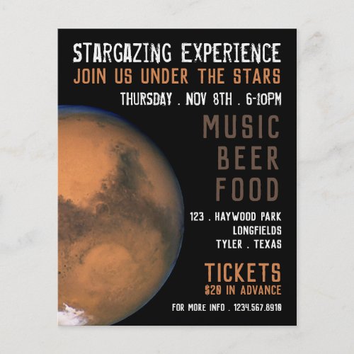 Planet Mars Planetarium Event Advertising Flyer