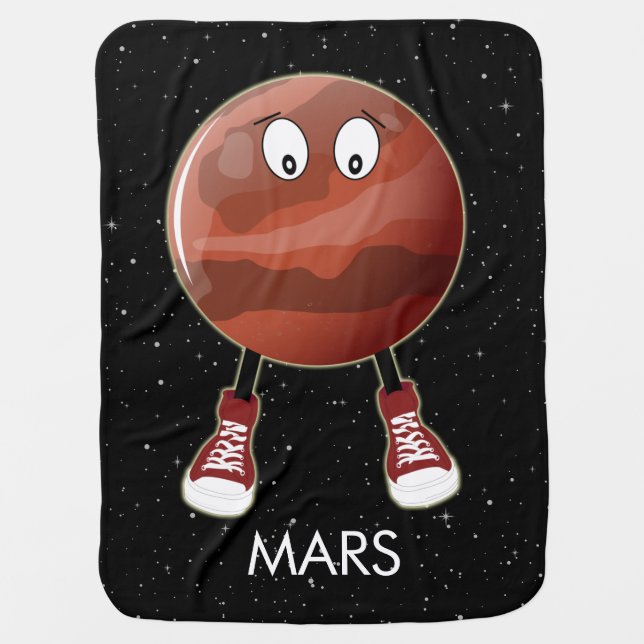 Planet Mars & Stars Baby Blanket (Front)