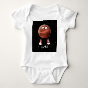 Planet Mars & Stars Baby Bodysuit
