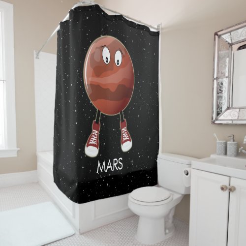 Planet Mars  Stars Shower Curtain