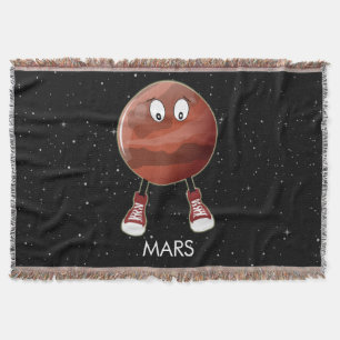 Planet Mars & Stars Throw Blanket