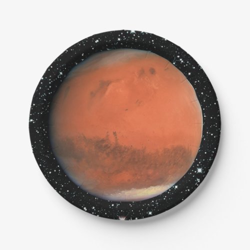 PLANET MARS true color star background  Paper Plates