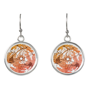 Planet Mars with Network of Canals in 1917 Earrings