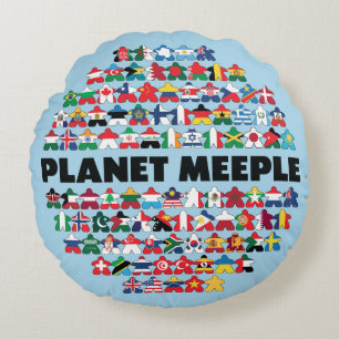 Planet Meeple, Black Text Pillow